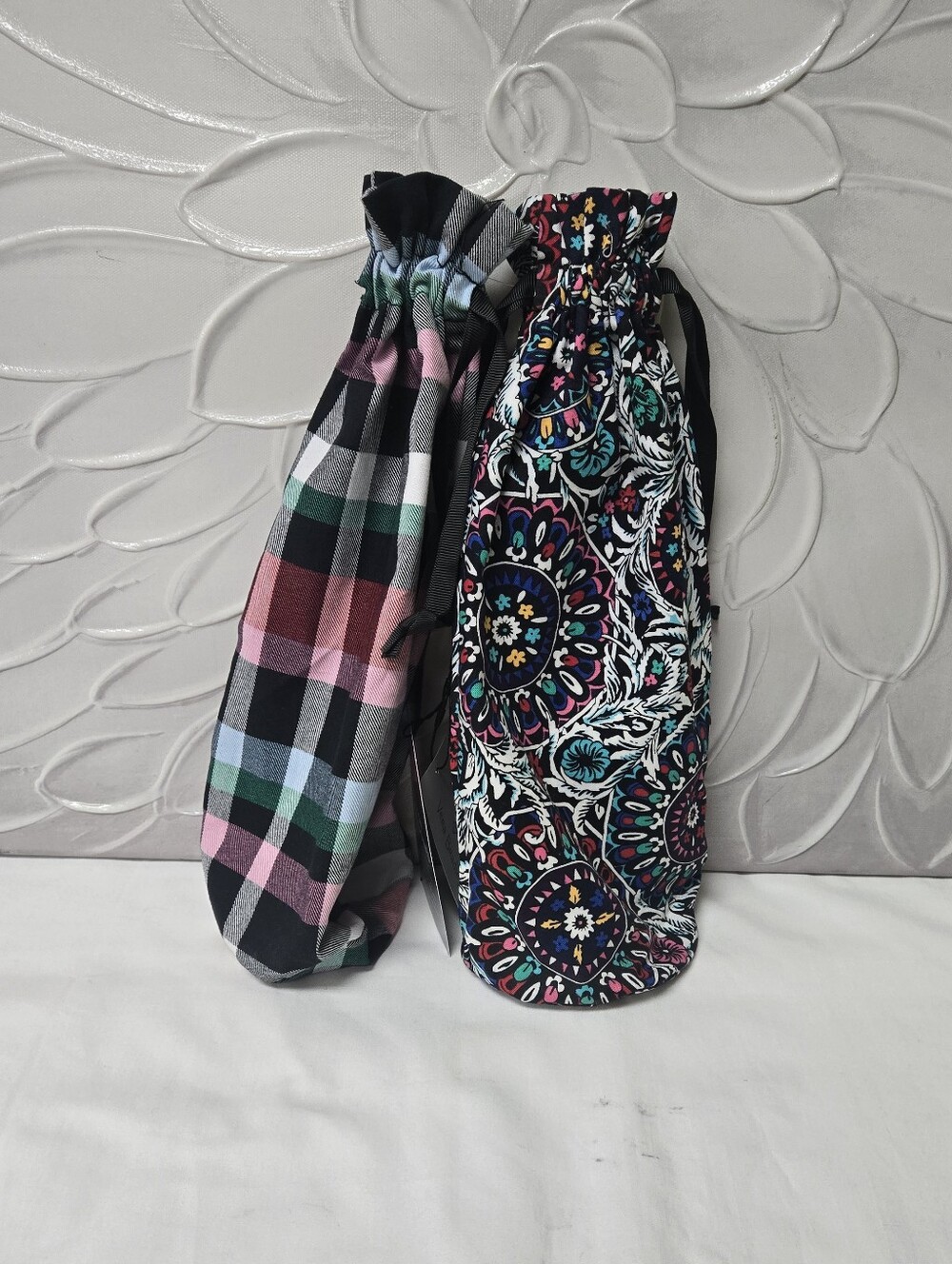 Vera Bradley Bottle Gift Bag Set Of 2 Stained Glass Medallion